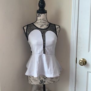 LOVE White/Black Dress Top